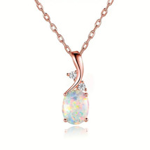 14K Gold Plated Opal Necklace - £17.67 GBP
