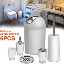 6PCS Bathroom Accessory Set Bin Soap Dish Dispenser Tumbler Toothbrush Holder US - £35.76 GBP