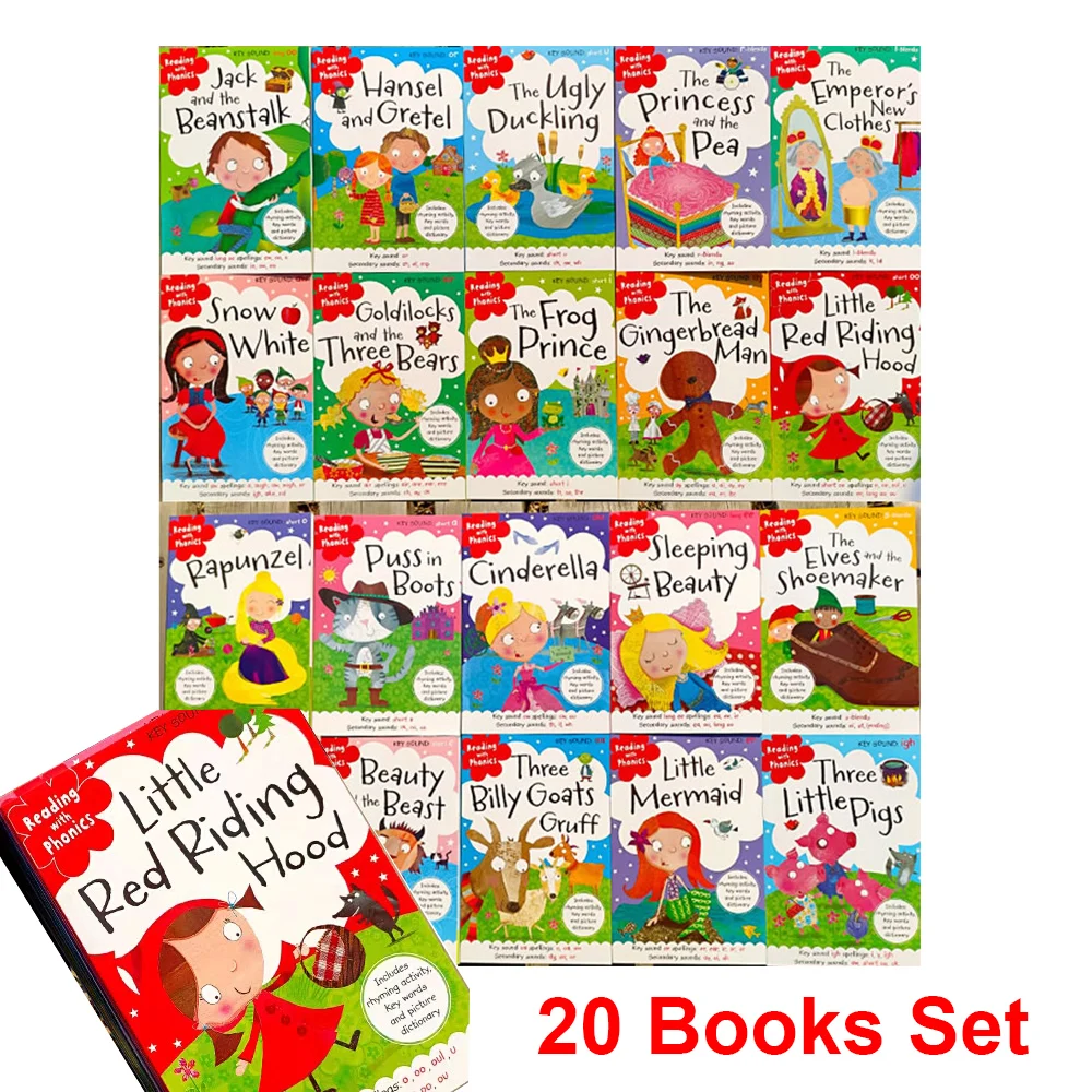 20 Books Set Reading With Phonics English Cartonn Picture Book for Kids Little - £93.14 GBP