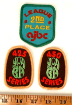 3 Vtg Bowling Patches PATCHES - Embroidered-Brown Green-AJBC YAABA-2nd P... - $7.50