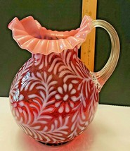 LG WRIGHT BY FENTON CRANBERRY DAISY AND FERN WATER PITCHER - £238.85 GBP