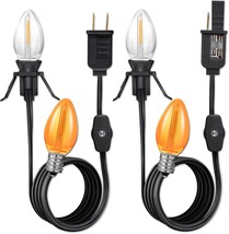 Clip In Light Cord,Accessory Cord, 2-Pack 6Ft Cord,1 Lamp Socket, Black ... - £28.57 GBP