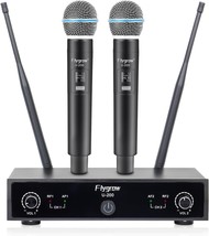 Wireless Microphone System, Metal Dual Pro Uhf Cordless Dynamic Mic,, 2 Handheld - £81.43 GBP