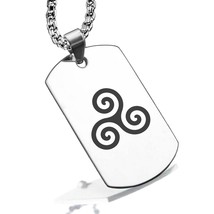 Stainless Steel Celtic Spiral Knot Dog Tag Pendant - £7.99 GBP