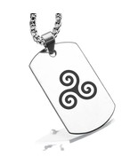 Stainless Steel Celtic Spiral Knot Dog Tag Pendant - £8.01 GBP