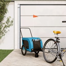 Pet Bike Trailer Blue and Black Oxford fabric, iron, PVC - $3,737.47 MXN