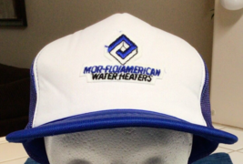 Vtg MOR-FLO AMERICAN WATER HEATERS Patch Logo Snap Back Mesh Hat  ~876A - £15.18 GBP
