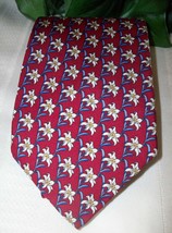 Burberrys Prorsum 100% Silk Soie Floral Neck Tie England Mens Red Preowned - £21.57 GBP