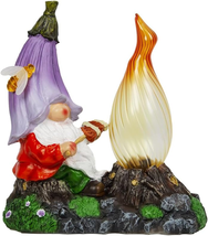 Solar Garden Gnomes Outdoor Decor,Resin Bee Gnomes Statues with Solar Light,9.5&quot; - £20.48 GBP