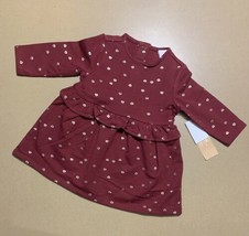 NEW Baby Girls Long Sleeves Dress in Red with Silver Shining Hearts 3M, ... - $12.99