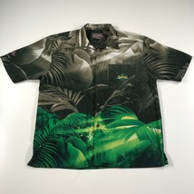 Interstate Batteries Hawaiihemd Herren L Blätter Palmen Knöpfe Kurzärmelig - $12.86