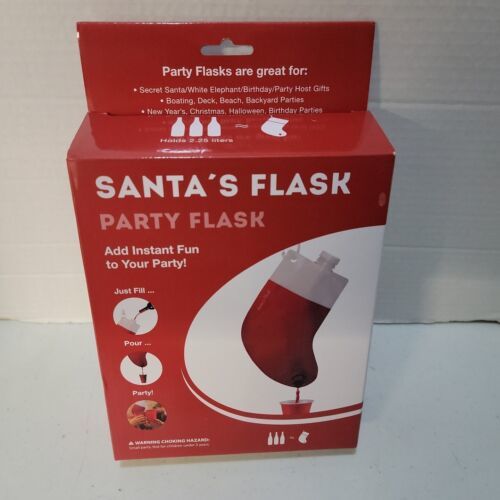 Party Flask Santa Flask Liquor Wine Drinks Gag Gifts White Elephant Gift... - $4.95