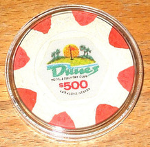 $500. Dunes Casino Chip - Las Vegas, Nevada - 1989 - £117.43 GBP