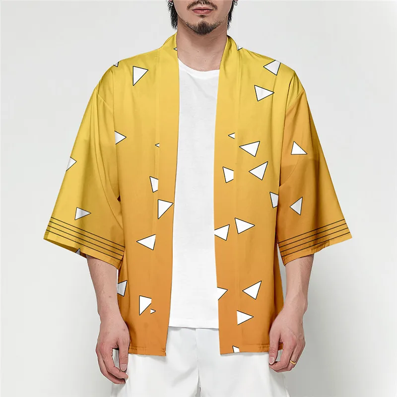   Tanjiro Kamado Cosplay Costume Men Kimono Plus Size Jackets  Party For  - £88.73 GBP