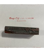 Vintage Printing Block Bridge City State Bank Bridge City Texas - $189.45 MXN