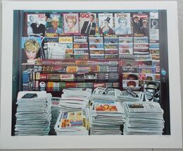 KEN KEELEY "1997 NEWS STAND"  1995 HAND SIGNED NUMBERED SERIGRAPH LARGE ... - $246.51