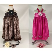 Girls Dress Sz 5/6 Large Dresses Tutu Pink &amp; Leopard Dress Up Party 5 Pc Set New - £19.91 GBP