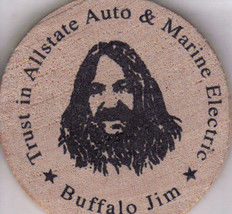 BUFFALO JIM Wooden Chip - Allstate Auto &amp; Marine Electric - £2.35 GBP
