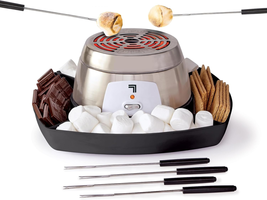 Electric S&#39;mores Maker 8-Piece Kit, Flameless Tabletop Marshmallow Roaster - £36.05 GBP