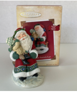 Hallmark Sittin&#39; On Santa&#39;s Lap Ornament Child Recorded Voice Santa Chri... - £7.66 GBP