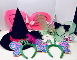 Disney Barbie &amp; Other Mixed Brands Dress Up Lot Fairy Butterfly Wings Tiara Hat - £10.35 GBP