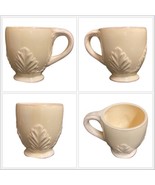 Enesco COUNTRY GATE Mug Yellow Embossed Leaves Footed Cup Coffee Tea Cer... - £50.84 GBP