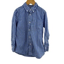 Crewcuts Blue Check Button Up Long Sleeve Shirt Size 4-5 - £10.30 GBP