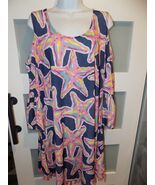 SIMPLY SOUTHERN Navy Blue Starfish Cold Shoulder Pink Tassel Dress Size ... - €23,70 EUR