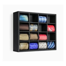 Tie Rack Wall Mounted Tie Box,Tie Organizer Tie Display Racks For Wall, Bamboo T - £56.12 GBP