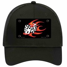 Red Hot Flaming Dice Novelty Black Mesh License Plate Hat - £22.80 GBP