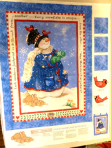 Daisy Kingdom Unique Snowflake Quick Quilt or Wall Hanging Fabric Panel Snowman - £8.55 GBP