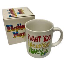 ELepHantz Mug I Want You I Need You I Love You Good Kisser New in Box Ce... - $11.88