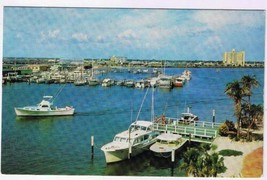 Florida Postcard Clearwater Marina &amp; Yacht Basin Gulf Of Mexico - £2.33 GBP