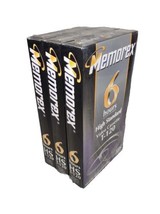 Memorex T-120 3 Pack Blank VHS Video Cassette Recording Tapes New Sealed... - £7.77 GBP