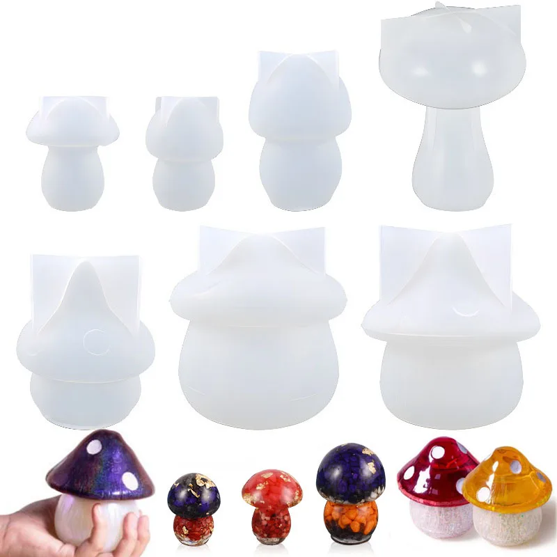 Mushroom Storage Box Mold Crystal Epoxy Container Jewelry Casting Mould  - €3,89 EUR
