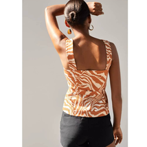 New Anthropologie Zebra-Striped Tank Mare Mare $110 SMALL Belted Button ... - £44.02 GBP