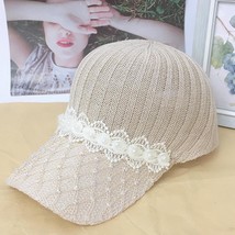 Women&#39;s Hat Hollow Breathable Sunscreen Knitted Duck Tongue Net Hat Spri... - £13.29 GBP