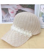 Women&#39;s Hat Hollow Breathable Sunscreen Knitted Duck Tongue Net Hat Spri... - £13.36 GBP