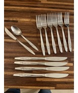 Nasco Temptation Pattern Japan 6 Dinner forks 5 knives Teaspoon Stainless - $22.28