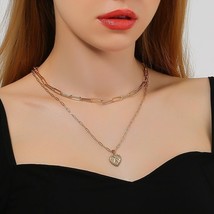 New! Fashion Letter &quot;M&quot; Double Layer Alloy Necklace (19 in) - £12.69 GBP