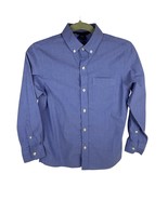 Gap Kids Boy&#39;s Dress Shirt Non-Iron Button-Front Long-Sleeve Blue Size L - $276.80 MXN