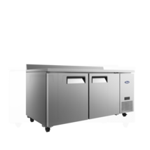 67&quot; 2 Door Work Top Refrigerator, Side Compres. Back Splash Casters Free Liftgte - £2,518.57 GBP