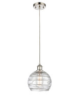 Mini Pendant Athens Deco Swirl 8&quot; Polished Nickel Ballston 516-1P-PN-G12... - $170.78