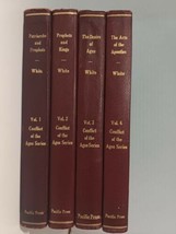 Conflict of the Ages Series 1940s Ellen G. White Books Volumes 1-4 Red/Gold - £31.15 GBP