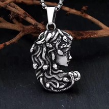 Mens Womens Medusa Pendant Necklace Greek Mythology Jewelry Silver Chain 24&quot; - £9.58 GBP