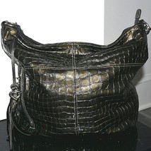 BRIGHTON - Metallic Croc Leather Tote Bag - £30.00 GBP