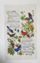 1972 Cloth Wall Calendar Hanging Vintage Songbirds Spring Cardinal Blue Jay - £5.50 GBP