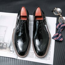 Plus Size Wood Heel  Men Office British Men Suit Shoes Buckle Strap Manager Oxfo - £67.39 GBP