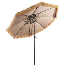 10 Ft Thatched Tiki Patio Umbrella Beach 2 Tier Hawaiian Pool Sun Shade - £172.26 GBP