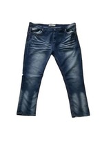 Blue Cult Denim Jeans Mens Size 48 Big Stitch Flap Pockets Embroidered Stretch - £25.39 GBP